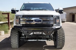Ford F-250 Bumper - Front - Addictive Desert Designs - Stealth Fighter with Winch Mounts - Hammer Black - `17-`18 Ford F-250 Bumper - Front - Addictive Desert Designs - Stealth Fighter with Winch Mounts - Hammer Black - `17-`18